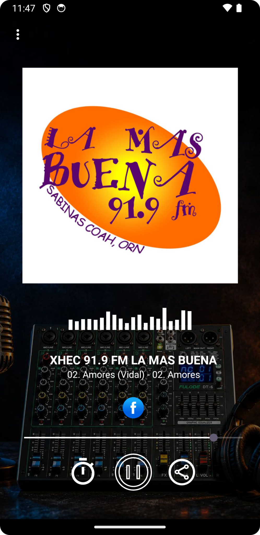 Captura de pantalla de la aplicación de La Más Buena 91.9 FM